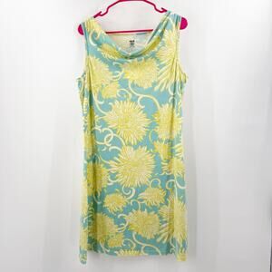 Title Nine Dress Women’s Size Large Breeze Sleeveless Cowl Floral Sporty Casual